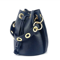 German Fuentes - Women's Italian Leather With Grommets Large Bucket Bag