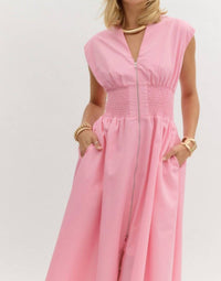 entro Sloane Midi Dress in pink - women's dress - view 4