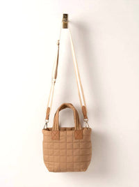 Shiraleah Women's Ezra Mini Tote Cross-body Bag in tan - women's bag - detail view