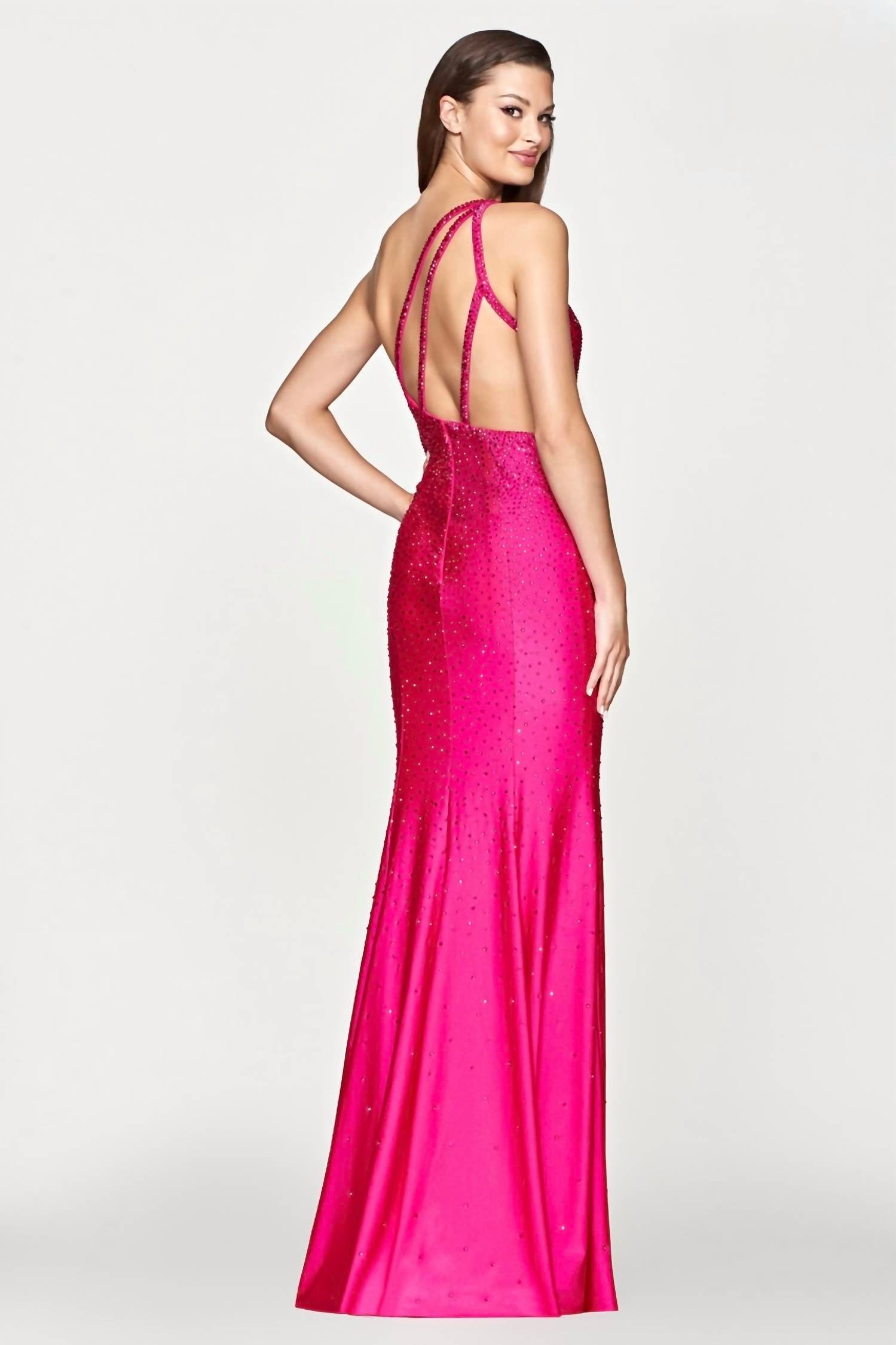 Faviana - Long Hotstone One Shoulder Maxi Dress