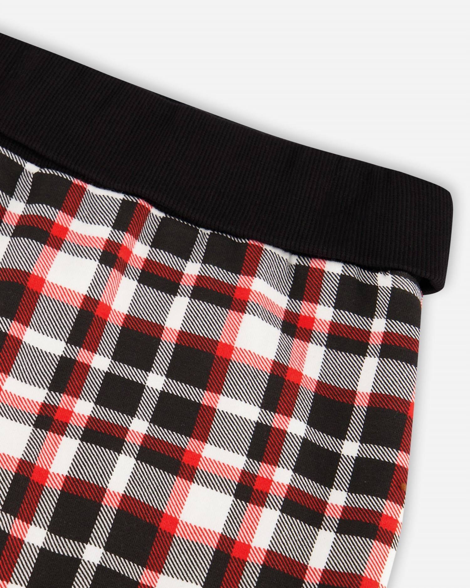 Deux Par Deux - Deer Fleece Top & Plaid Pant Set