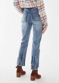 FDJ Suzanne Straight Ankle Jean in vintage blue - women's jeans - detail view