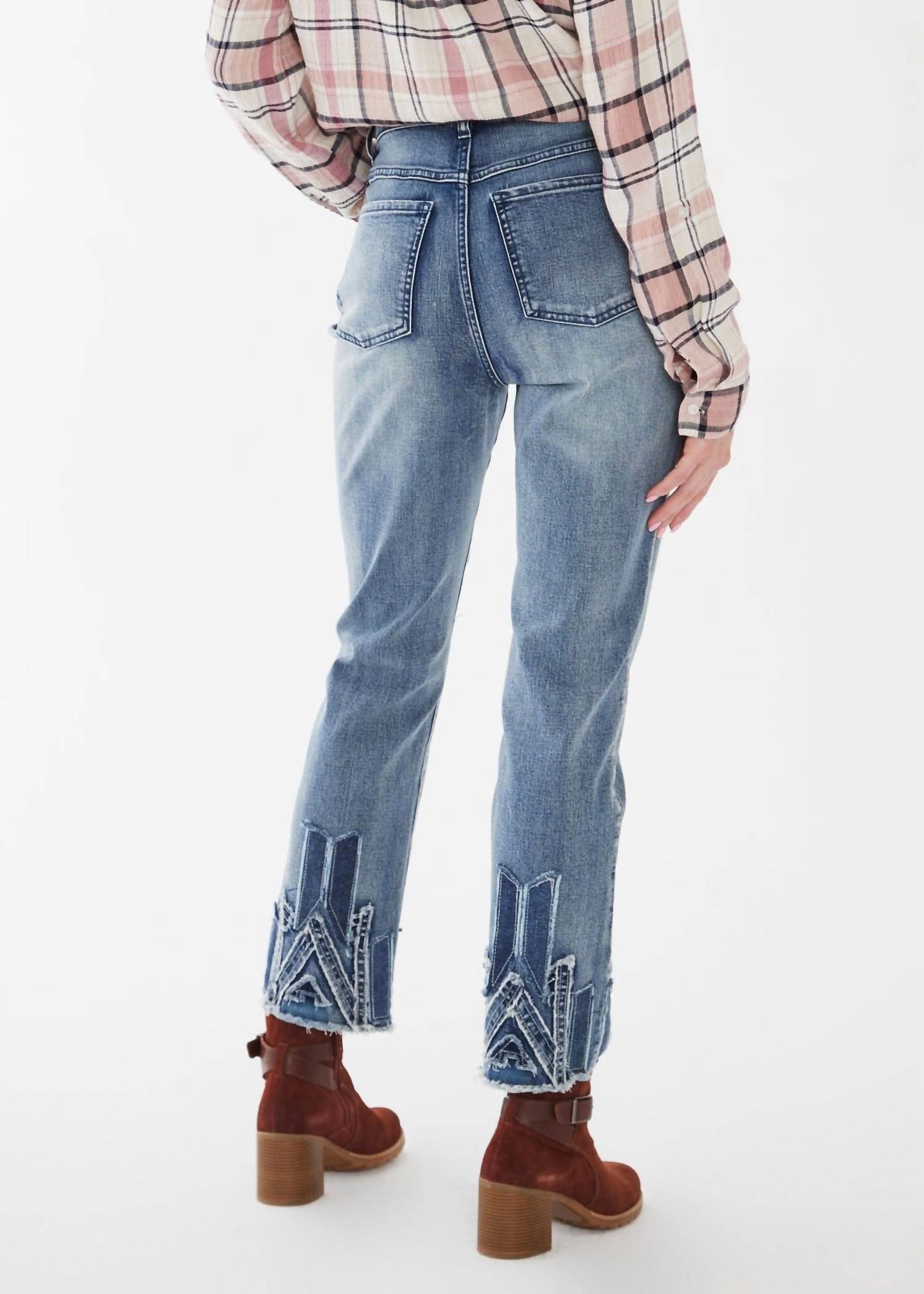 FDJ Suzanne Straight Ankle Jean in vintage blue - women's jeans - detail view