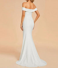 Ever-Pretty - Maxi Long Side Split Off Shoulder Wedding Dress