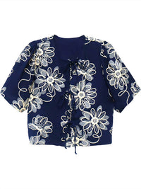 Fifteen Twenty - Nadine Embroidered Bow Top