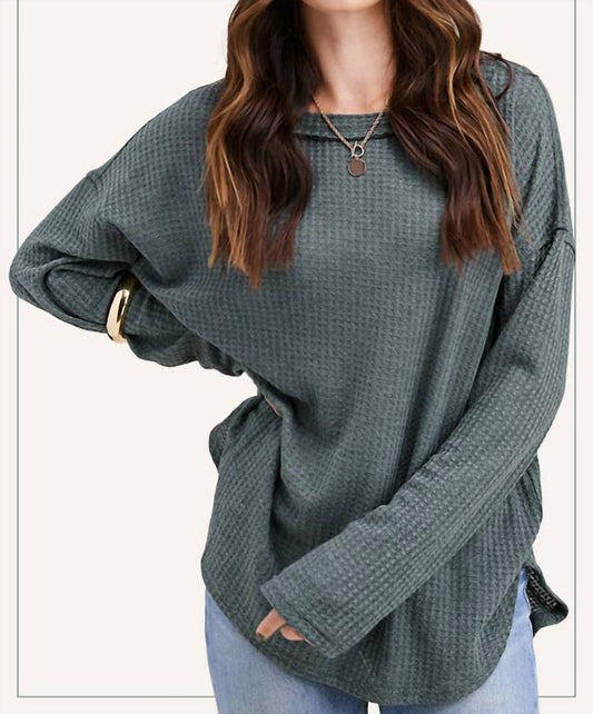 La Miel - Waffle Knit Crew Sweater