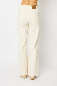 Judy Blue - Dyed Crochet Patch Wide Leg Denim Jeans