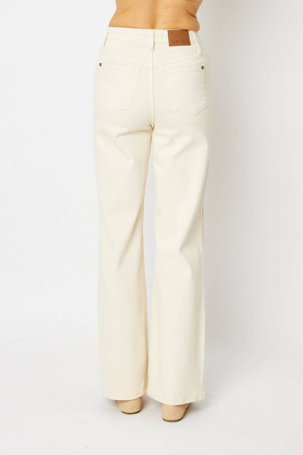 Judy Blue - Dyed Crochet Patch Wide Leg Denim Jeans