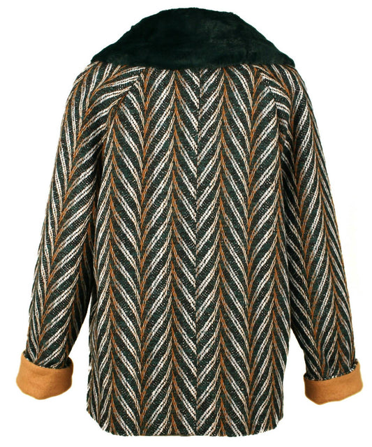 Skies Are Blue - Women's Chevron Tweed Coat