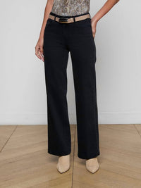 L'Agence Scottie Wide-leg Jean in washed black - women's jeans - detail view