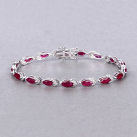 Diana M Jewels - Women's Marquise Natural Ruby Bracelet (6.79 Ct) - Elegant