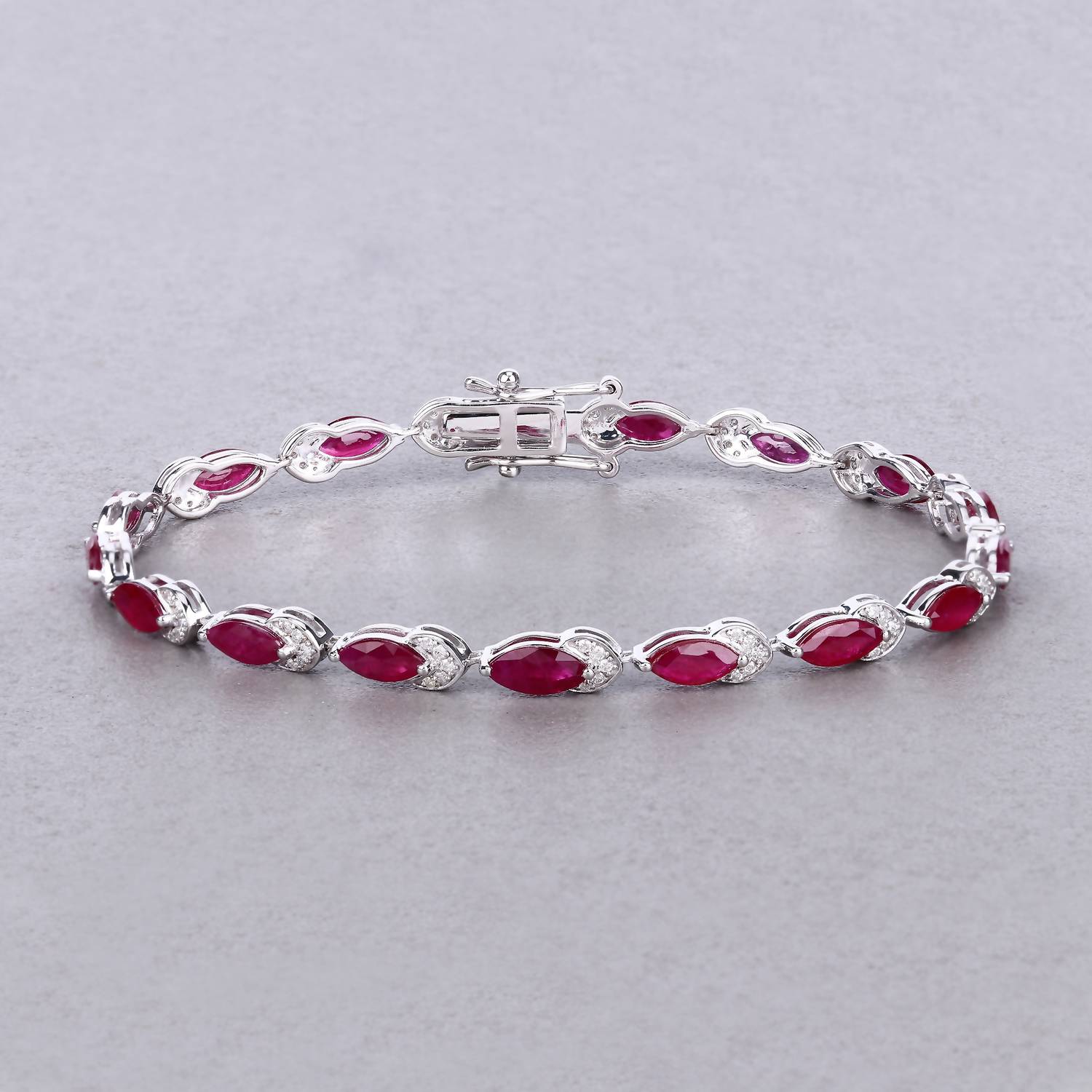 Diana M Jewels - Women's Marquise Natural Ruby Bracelet (6.79 Ct) - Elegant