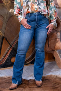 Kancan - High Rise Boot Cut Jeans