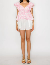 Meet Me In Santorini - Petal Splash Top And Short Set