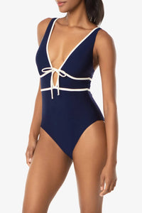 Helen Jon - Plunge Front Tie One-piece