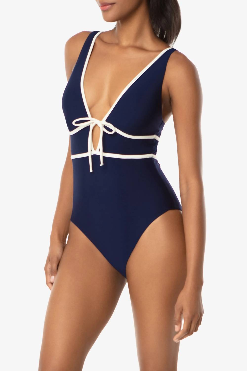 Helen Jon - Plunge Front Tie One-piece