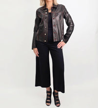 Blu Ice - Crop Stiched Leather Jacket