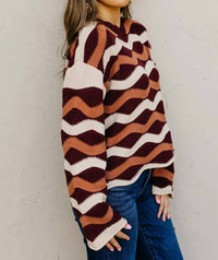 She + Sky - Wavy Stripe Sweater