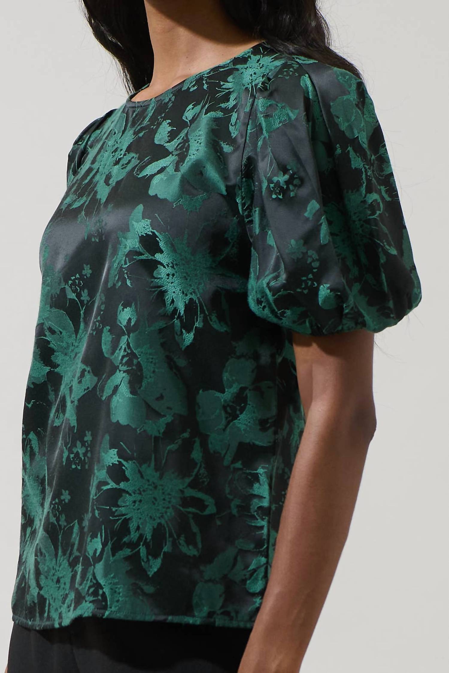 Sugarlips - Palmina Jacquard Puff Sleeve Top