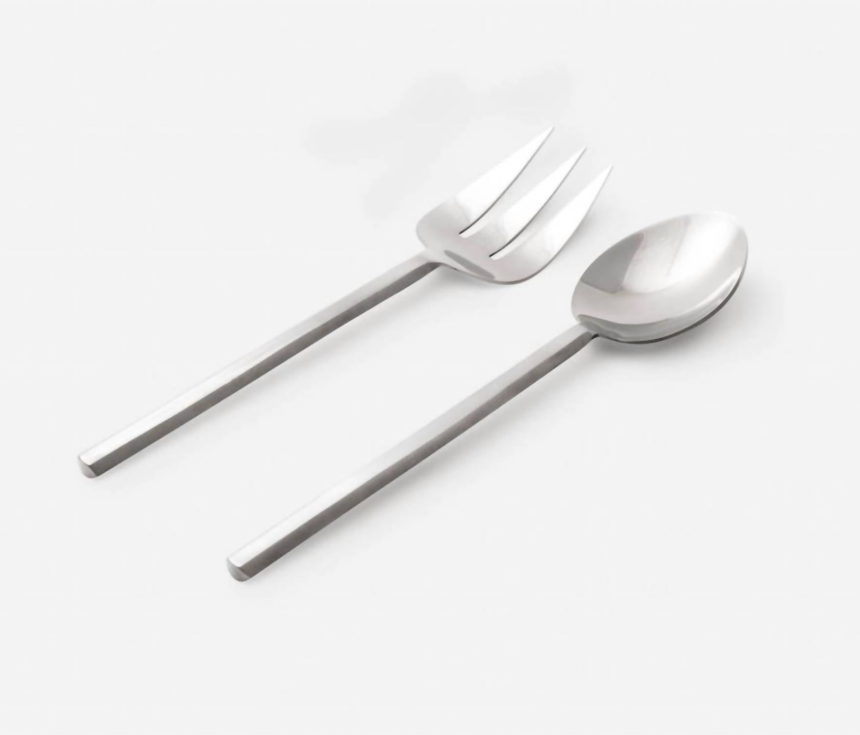 Blue Pheasant - Roland Polished Serving Spoon & Fork - Set of 2