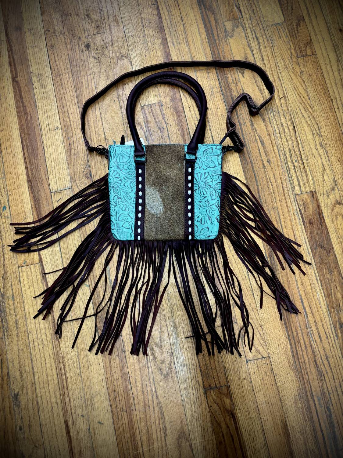 American Darling - O’hlay hair on Hyde hand tooled fringe purse