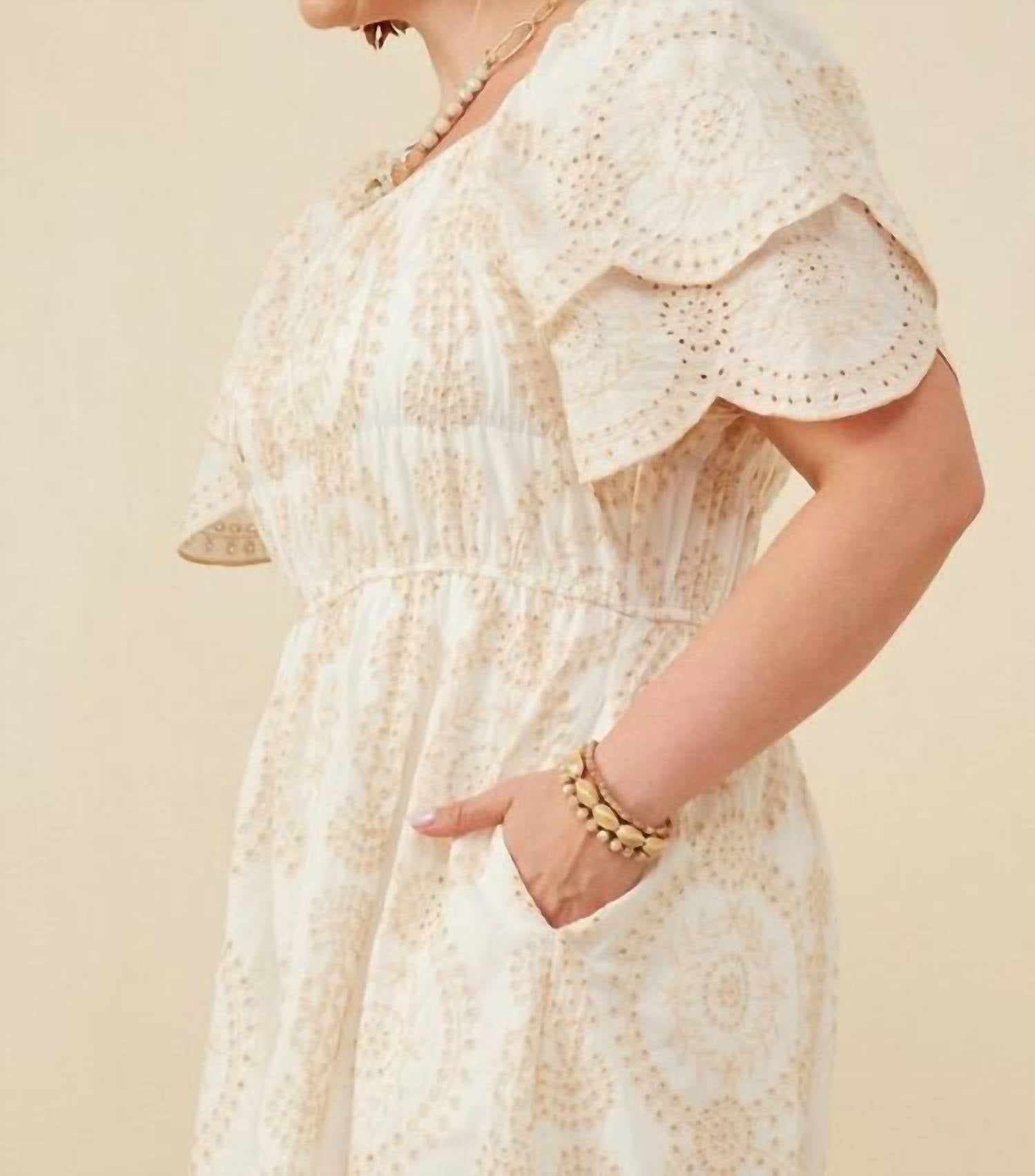 Hayden La - Eyes On Lace Smocked Midi Dress - Plus