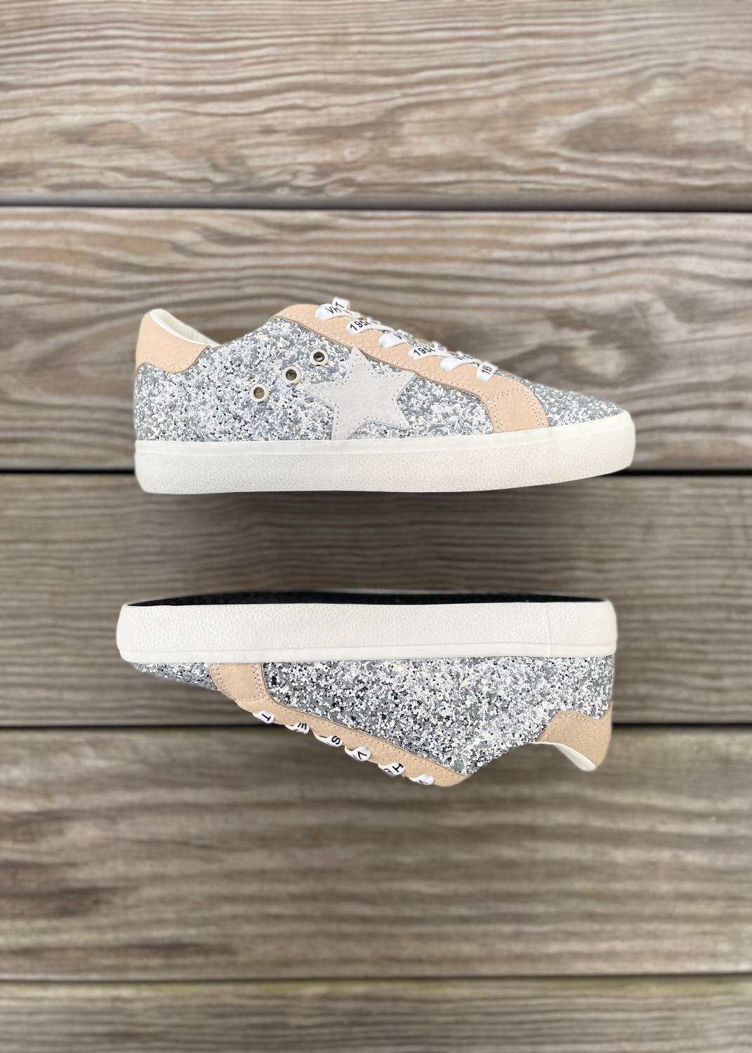 Vintage Havana - Women's Glitter Low Top Sneakers