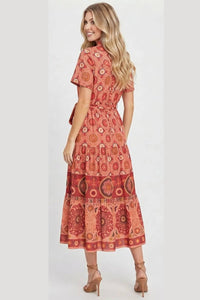London Times - Women's Floral Print Aline Maxi Dress