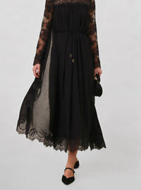Relvoux - Women's Clea Semi Sheer Lace Midi Dress