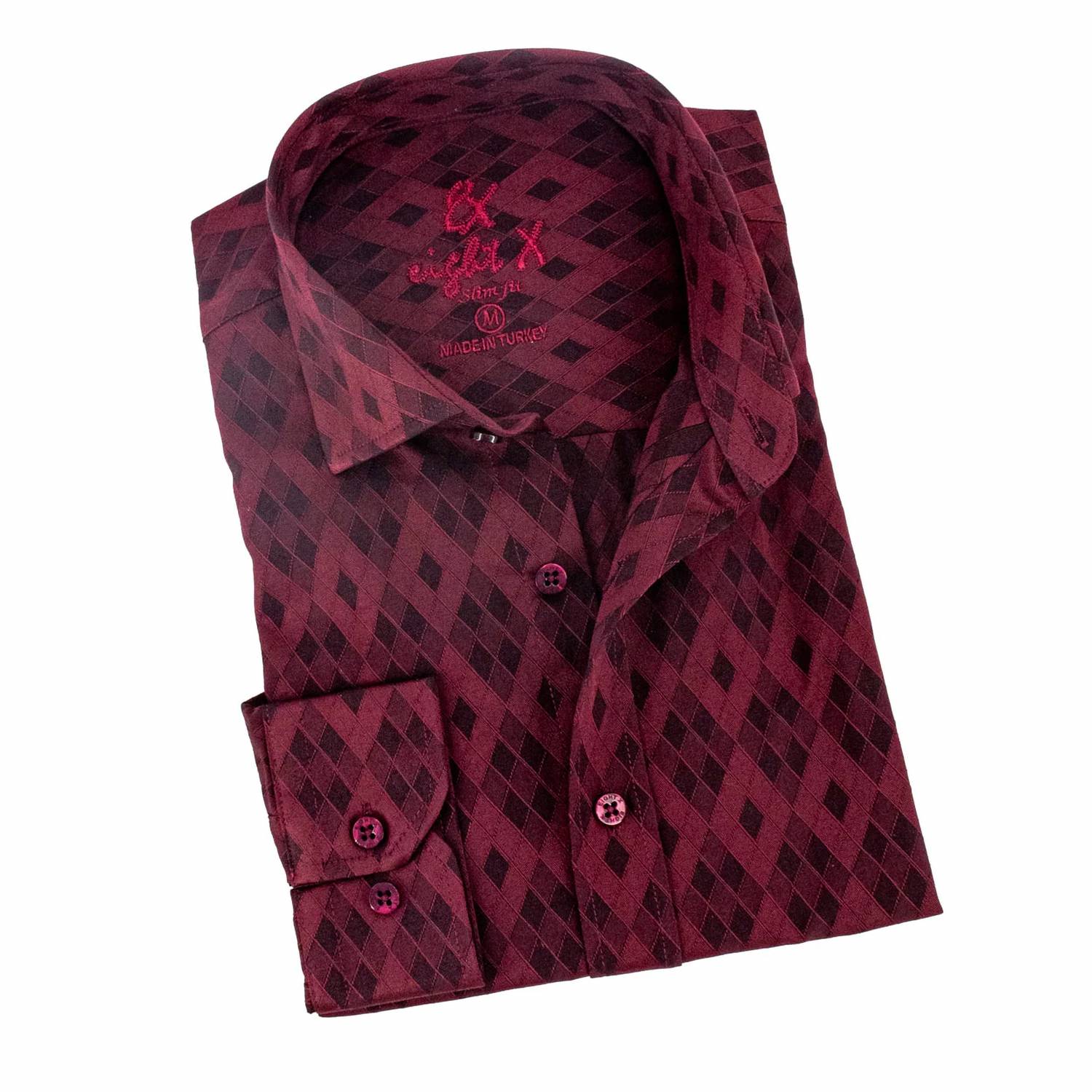Eight X - Men's Argyle Jacquard Button Down Shirt
