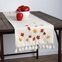 Primitives By Kathy - Falling Leaves Embroidered Linen Table Runner