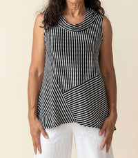 Habitat - Uptown Stripe Sleeveless Cowl Neck Top