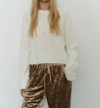 MELISSA NEPTON Sisi Long Sleeve Sweater in off white - women's sweater