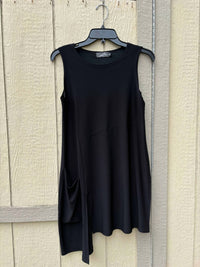 Sympli Women's Sleeveless Chop Tunic Top in black - women's shirt