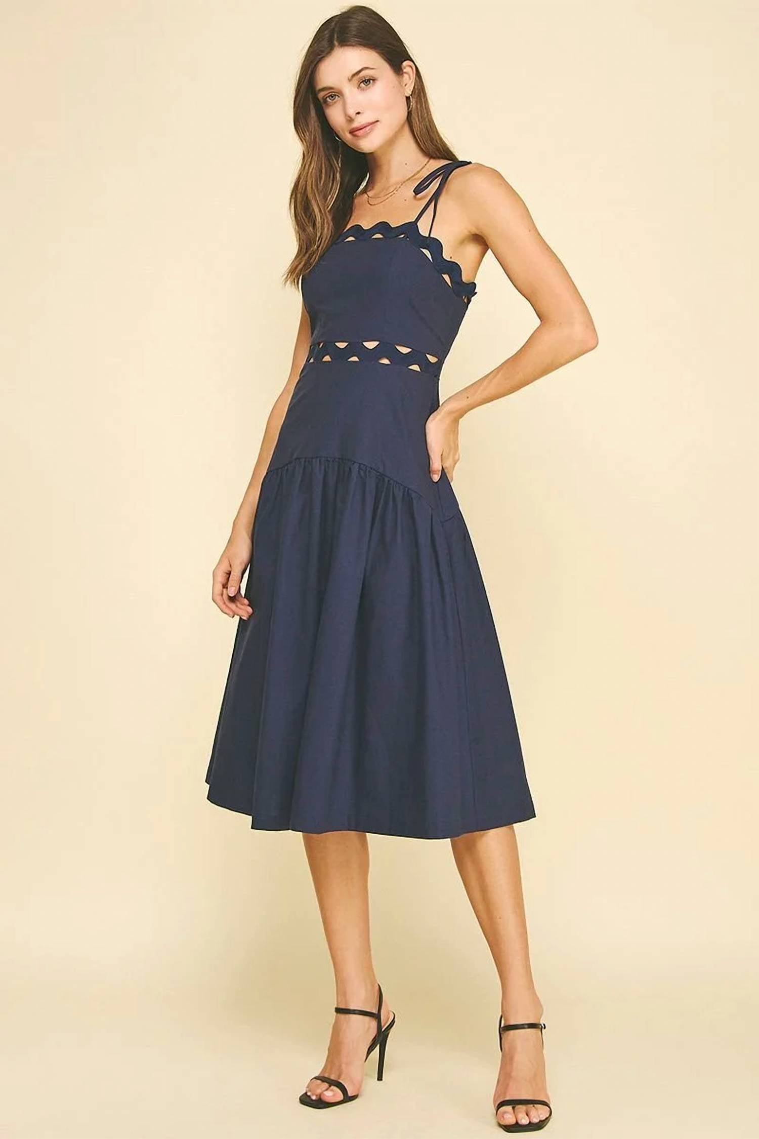 Pinch - Birdie Scallop Detail Midi Dress