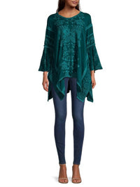 Johnny Was Temperty Loralai Tunic in lakeside - women's shirt - detail view