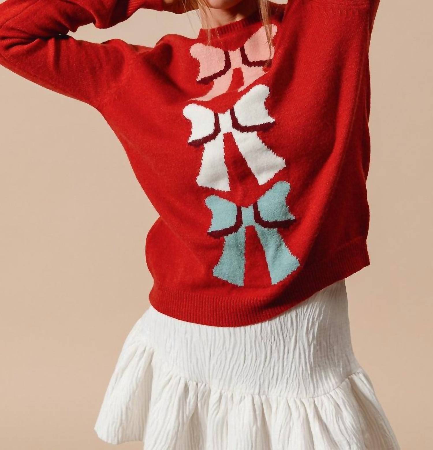 So Me - Bow Ribbon Knitted Sweater