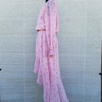 1.State - Asymmetrical Long Sleeves Floral Dress