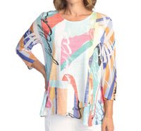 Jess & Jane - Novel Burnout Mesh Contrast Top