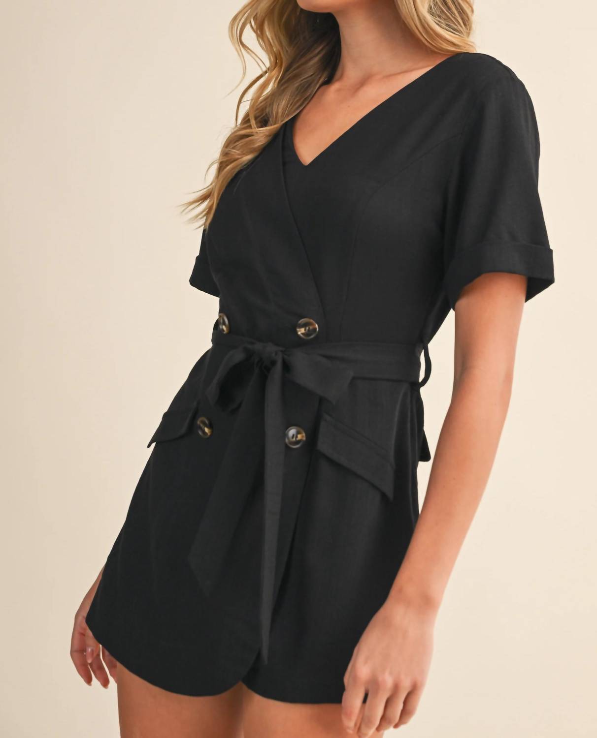 Klesis - Short Sleeve Linen Romper