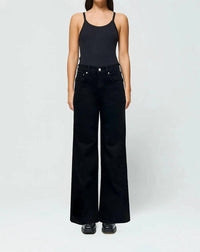 ETICA Romi French Wide Leg Pants in onyx - women's jeans