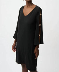 Joseph Ribkoff - Button Accent Slit Sleeve Shift Dress