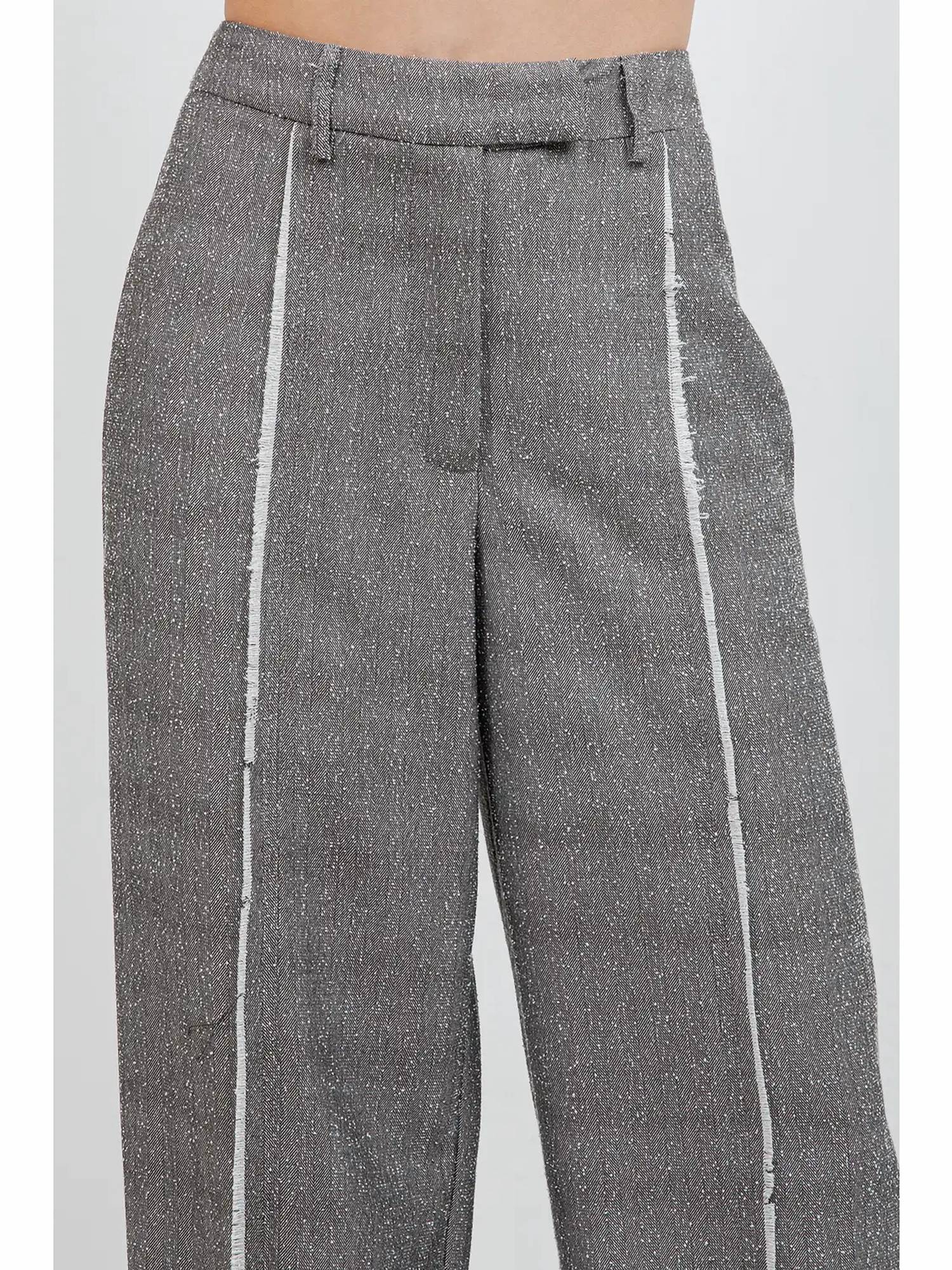 Whiteroom+Cactus - Fray Edge Detailed Straight Leg Trousers