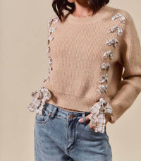 So Me - Plaid Bow Sweater