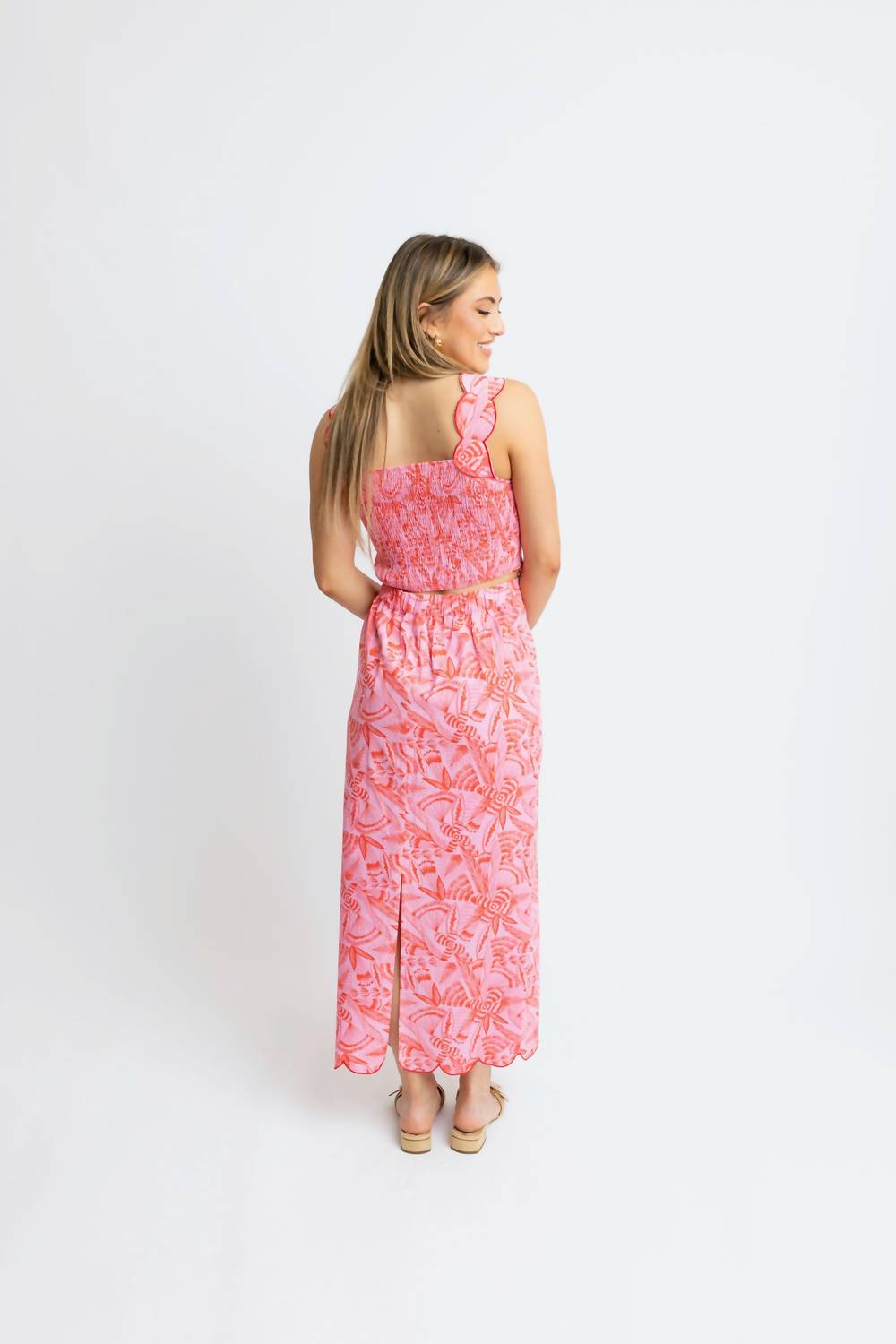 Karlie - Tropical Linen Maxi Skirt