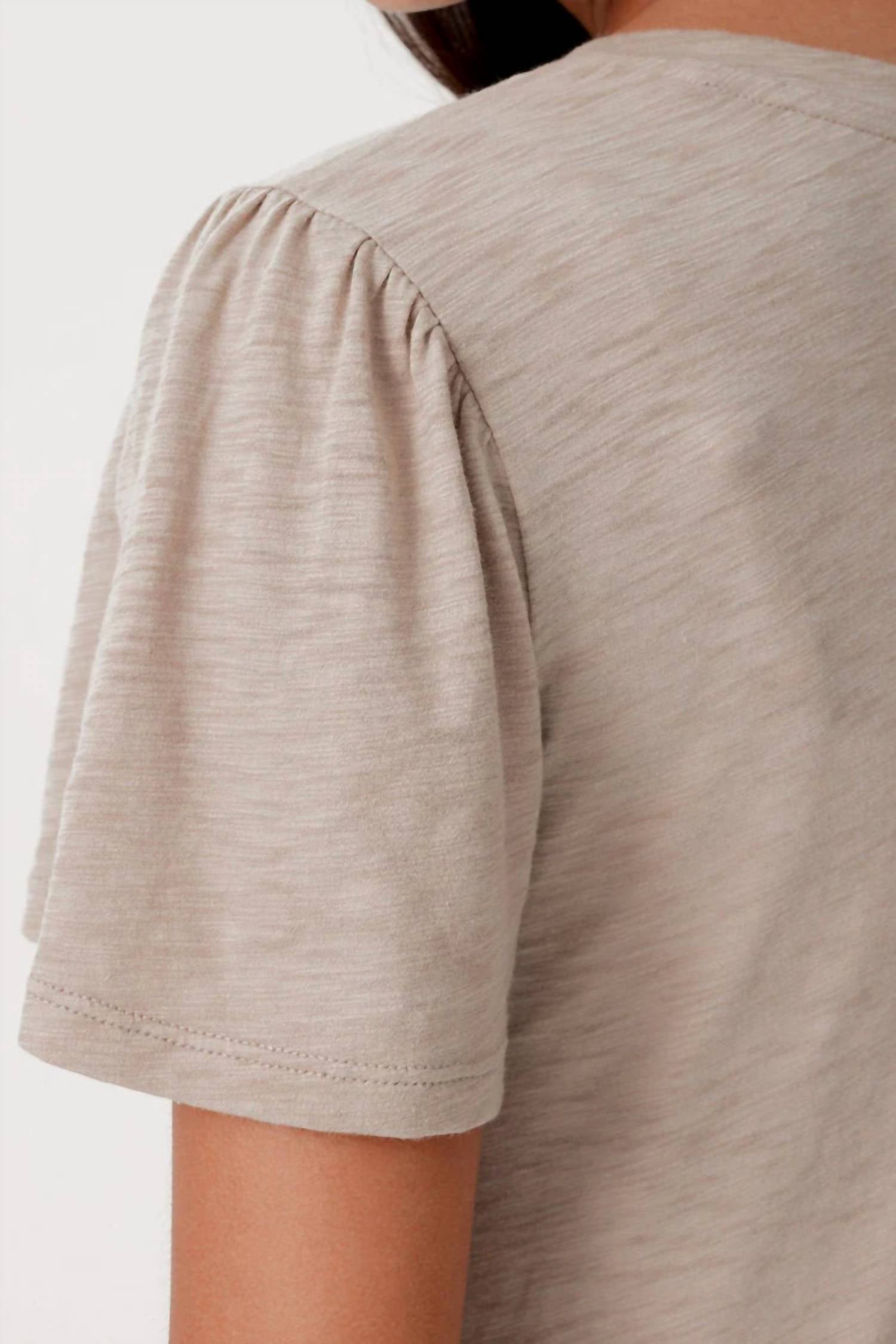 Goldie Lewinter - Signature Slub Flutter Sleeve V-neck Top