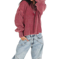 Zenana - Always on Point Collared Sweater