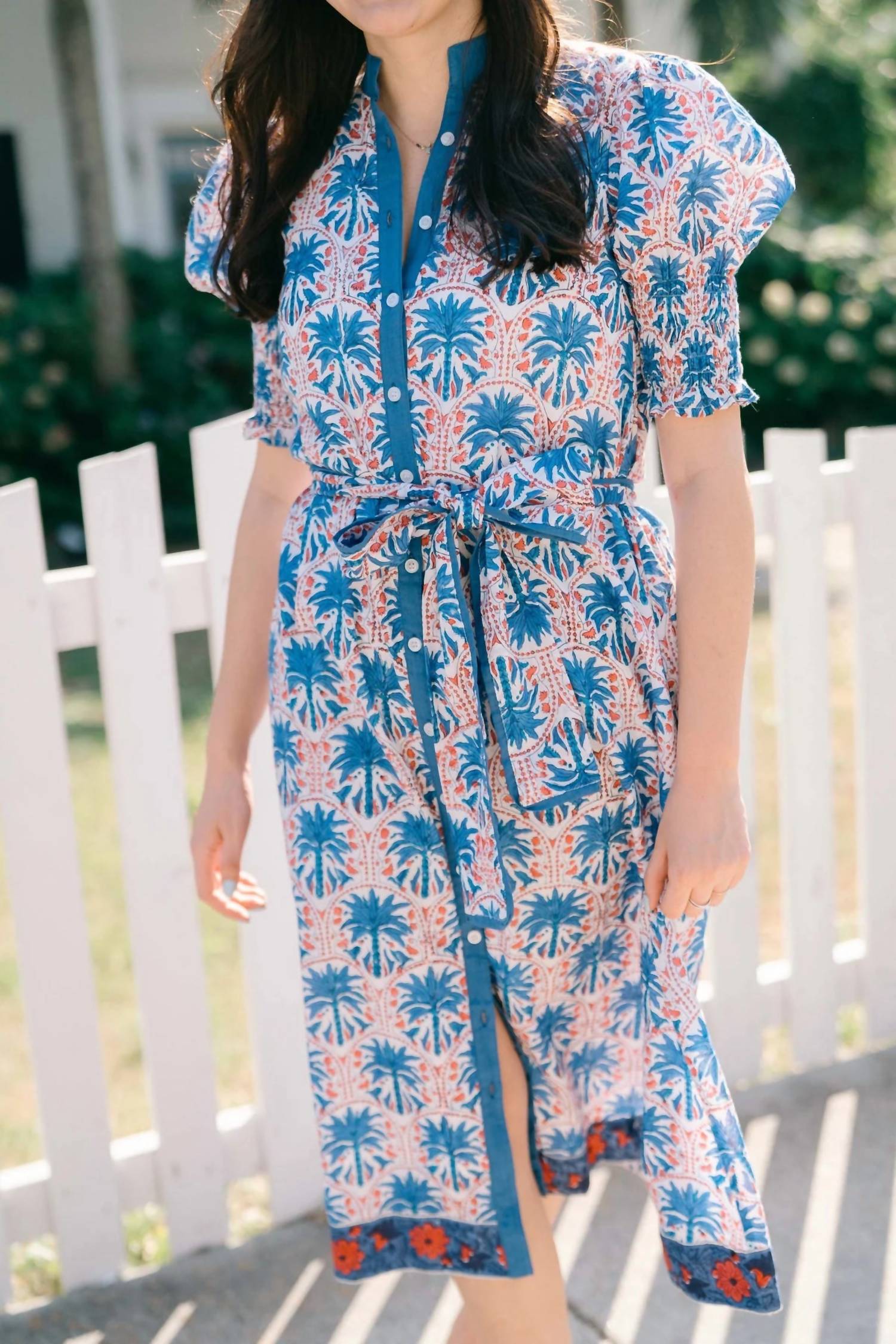 VICTORIA DUNN Kiawah Marina Midi Dress in red white blue - women's dress