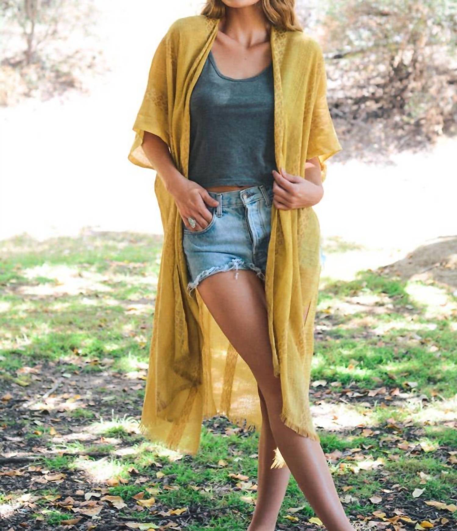 Leto - Woven Longline Tribal Kimono