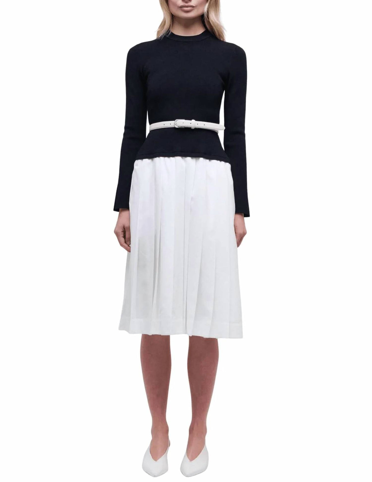 Jonathan Simkhai - Heather Long Sleeve Belted Midi Dress